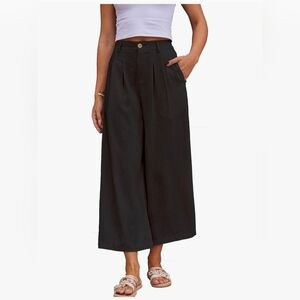 heipeiwa Cotton Linen Wide Leg Palazzo Pants #1170 NWOT